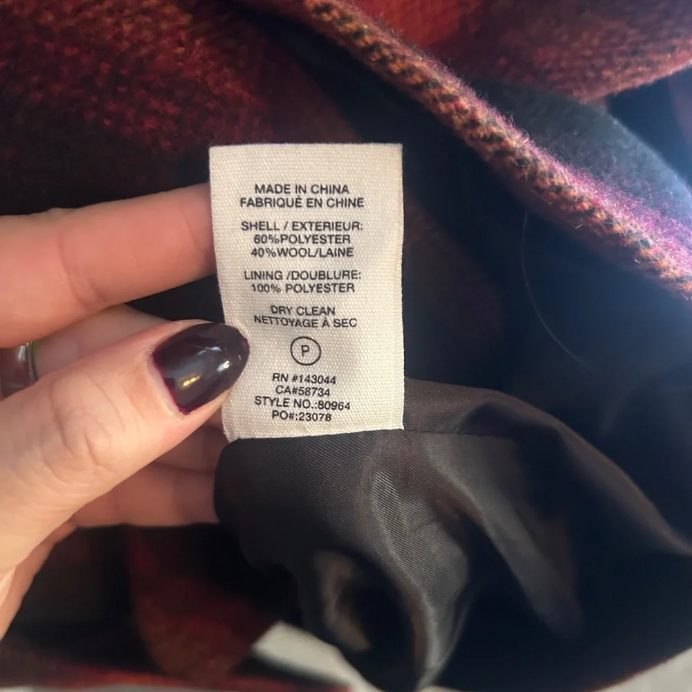 Avec Les Filles Plaid Double Breasted Pea Coat Size XXL - Picture 8 of 9